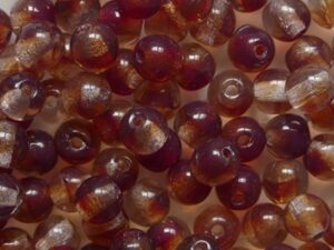 04-R-X1954 Mixed Crystal Garnet Druk Round Glass beads 4 mm