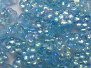 FN-00030-28701-34308 Crystal AB Aqua Blue Luster Forget-Me-Not Czech Glass Flower Beads