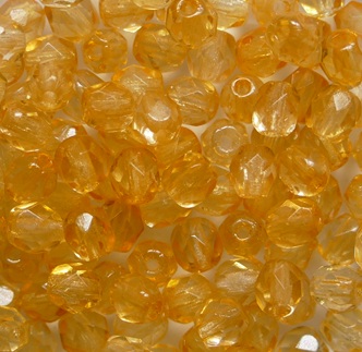 FP1-04-0902K Coated Light Orange Czech Glass Facet Firepolish 4mm color K0902 FP1-04-0902K Coated Light Orange