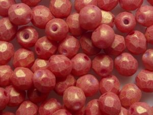 FP1-04-1002SWH Pacifica Strawberry Czech Glass Facet Firepolish 4mm