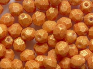 FP1-04-1004SWH Pacifica Tangerine Czech Glass Facet Firepolish 4mm