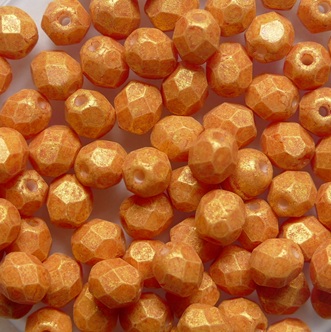 FP1-04-1004SWH Pacifica Tangerine Czech Glass Facet Firepolish 4mm color 1004SWH FP1-04-1004SWH Pacifica Tangerine Czech Glass Facet Firepolish 4mm