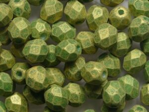 FP1-04-1005SWH Pacifica Avocado Czech Glass Facet Firepolish 4mm