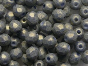 FP1-04-1007SWH Pacifica Poppy Seed Czech Glass Facet Firepolish 4mm