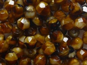 FP1-04-16127 Milky Caramel Czech Glass Facet Firepolish 4mm