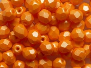 FP1-04-29374AL Powdery Orange Czech Glass Facet Firepolish 4mm