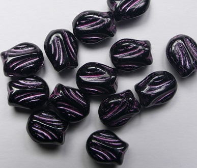 Jet Fuchsia Washed Mini Tulip Bead