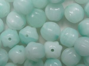 Light Azur Turquoise Cream Melee Melon Beads 6 mm