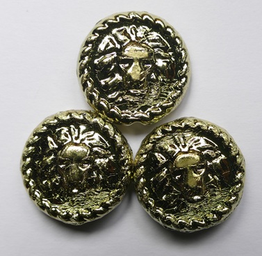 0130172 Crystal Full Amber Lions Head Beads 18 mm color 00030-26443 Crystal Full Amber Lions Head Coin Beads