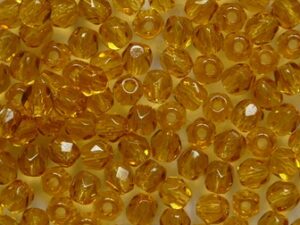 FP1-03-10080 Dark Topaz Czech Glass Facet Firepolish 3mm