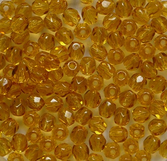 FP1-03-10080 Dark Topaz Czech Glass Facet Firepolish 3mm color 10080 FP1-03-10080 Dark Topaz Czech Glass Facet Firepolish 3mm