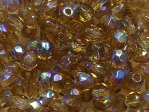 FP1-03-10230X Smoky Topaz AB Czech Glass Facet Firepolish 3mm