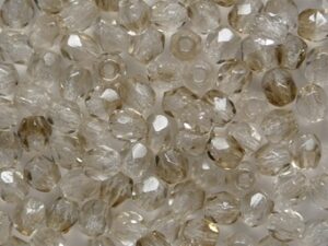 FP1-03-10241 Crystal Light Smoky Topaz Czech Glass Facet Firepolish 3mm