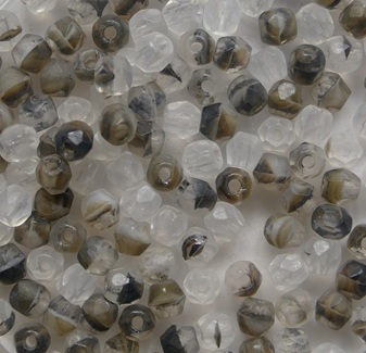 FP1-03-15016 Crystal-Brown-White Czech Glass Facet Firepolish 3mm color 15016 FP1-03-15016 Crystal-Brown-White Czech Glass Facet Firepolish 3mm