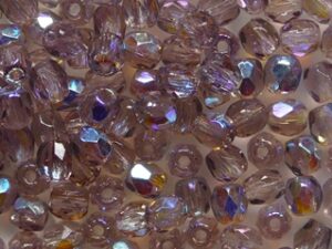FP1-03-20040X Amethyst AB Czech Glass Facet Firepolish 3mm