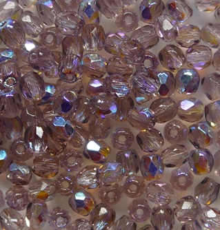 FP1-03-20040X Amethyst AB Czech Glass Facet Firepolish 3mm color X20040 FP1-03-20040X Amethyst AB Czech Glass Facet Firepolish 3mm