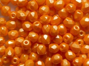 FP1-03-29374AL Powdery Orange Czech Glass Facet Firepolish 3mm