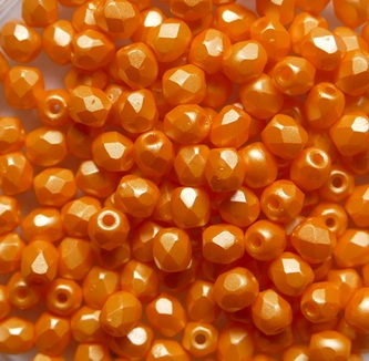 FP1-03-29374AL Powdery Orange Czech Glass Facet Firepolish 3mm color 29374AL FP1-03-29374AL Powdery Orange Czech Glass Facet Firepolish 3mm