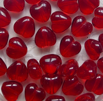 0050384 Siam Ruby Czech Glass Hartje 6 mm color 90080 Siam Ruby Czech Glass Hartje