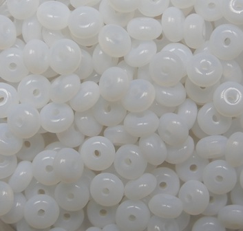 0140318 White Alabaster Rondelle 4×2 mm color 02010 White Alabaster Rondelle 4×2 mm