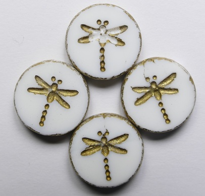 0140322 White Alabaster Antique Gold Washed Table Cut Dragonfly 02010-04302 White Alabaster Antique Gold Washed Table Cut Dragonfly