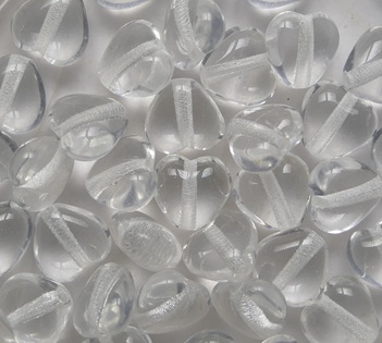 0150227 Crystal Czech Glass Hartje 6 mm color 00030 Crystal Czech Glass Hartje 6 mm