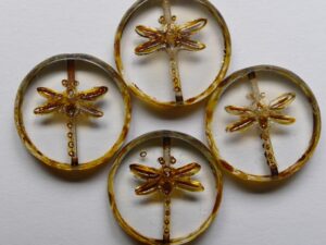 Crystal Travertin Table Cut Dragonfly