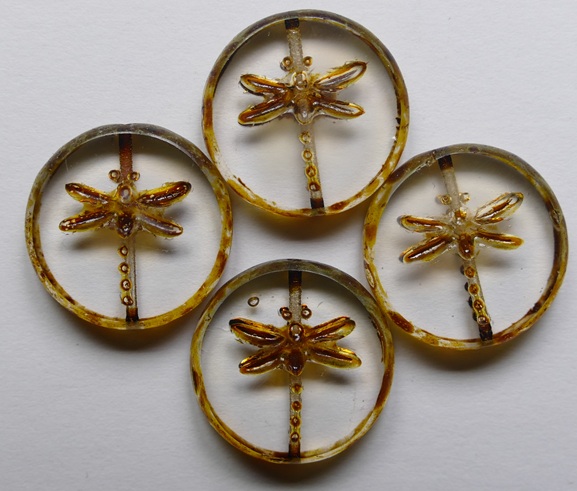 Crystal Travertin Table Cut Dragonfly