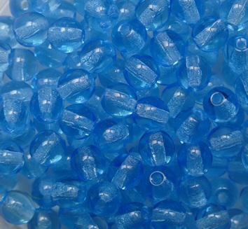 04-R-60020 Aquamarine Druk Round Glass Beads 4 mm