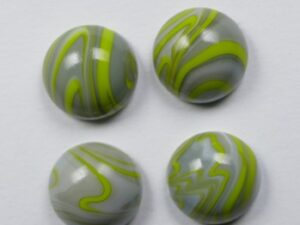 CAB-12-RO-GLW Grey Lime White Glass Round Cabochon 12 mm