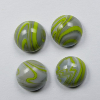 CAB-12-RO-GLW Grey Lime White Glass Round Cabochon 12 mm
