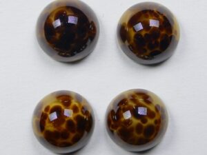 CAB-12-RO-TCS Topaz Chocolate Spotted Glass Round Cabochon 12 mm