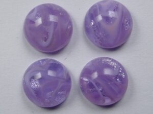 CAB-12-RO-TOL-SF Transparent Opal Lilacs Silver Foil Glass Round Cabochon 12 mm