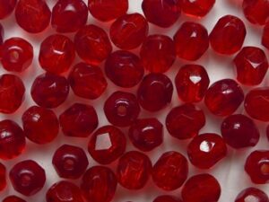 FP1-04-90070-90090 Mixed Dark en Light Siam Ruby Czech Glass Facet Firepolish 4mm