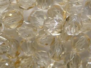 FP1-06-00030LQ Crystal Light Champagne Luster Czech Glass Facet Firepolish 6 mm