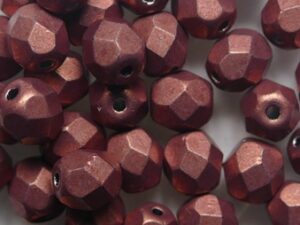 FP1-06-08A02 Colortrends Sueded Gold Lantana Czech Glass Facet Firepolish 6 mm