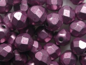 FP1-06-08A03 Colortrends Sueded Gold Orchid Czech Glass Facet Firepolish 6 mm
