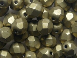 FP1-06-08A05 Colortrends Sueded Gold Cloud Dream Czech Glass Facet Firepolish 6 mm