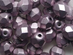 FP1-06-08A10 Colortrends Sueded Gold Blackened Pearl Czech Glass Facet Firepolish 6 mm
