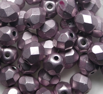 FP1-06-08A10 Colortrends Sueded Gold Blackened Pearl Czech Glass Facet Firepolish 6 mm