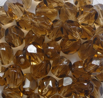 FP1-06-10210 Smoky Topaz Czech Glass Facet Firepolish 6 mm color 10210 FP1-06-10210 Smoky Topaz Czech Glass Facet Firepolish 6 mm