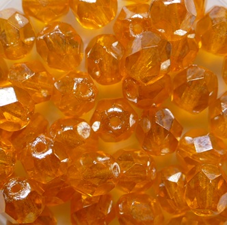 FP1-06-90000L Sun Luster Czech Glass Facet Firepolish 6 mm
