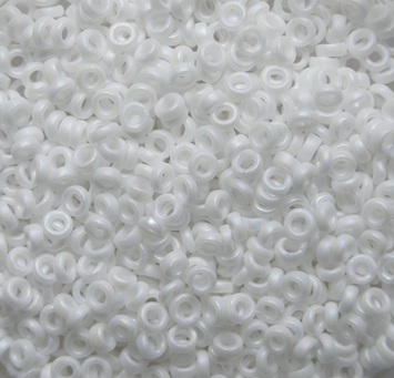 M-SPR-2-0402FR Matte Opaque White AB Miyuki Spacer beads