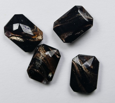 OC-14-10-TB-BR Transparent Black Bronze Striped Czech Glass Octagon 14x10 mm OC-14-10-TB-BR Transparent Black Bronze Striped Czech Glass Octagon 14x10 mm