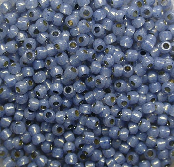 TR-11-PF2102 Permanent Finish Silver Lined Milky Montana Blue Toho Rounds 11-0 color PF2102 TR-11-PF2102 Permanent Finish Silver Lined Milky Montana Blue