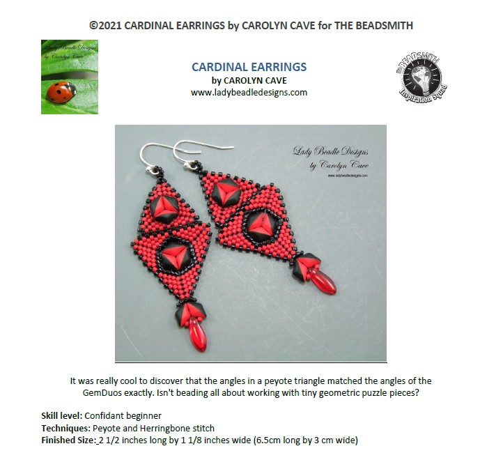 D Cardinal Earrings by Carolyn Cave